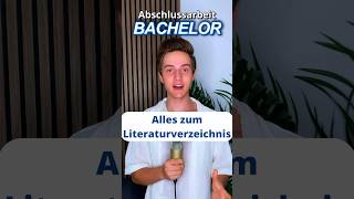 Das Literaturverzeichnis der Bachelorarbeit student studium bachelorarbeit [upl. by Royd]