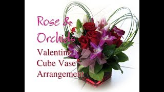 Cube Vase Fresh Flower Centerpiece Valentine Special with Heart [upl. by Odnomar]