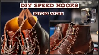 I installed my own speed hooks on my shell cordovan boots [upl. by Redliw]