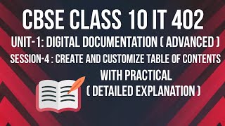 Table of contents  Session4  create and customize table of contents  class 10 IT 402 [upl. by Ytsim]