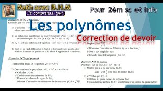 Les polynômes pour 2ème sc correction de devoir [upl. by Adnoloy]