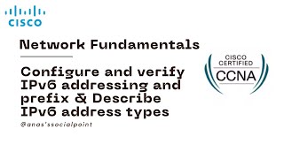 CCNA  FULL COURSE  PART 09  NETWORK FUNDAMENTALS  IPV6 ADDRESSINGPREFIX amp TYPES PRACTICAL 02 [upl. by Eltsyrk463]