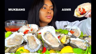 OYSTER MUKBANG  RAW OYSTER MUKBANG ASMR  ASMR EATING  SEAFOOD  OYSTERS  EAT SPICY WITH TEE [upl. by Eelik]