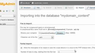 Importing MySQL databases and tables using phpMyAdmin [upl. by Yran]