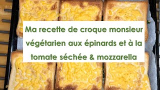 Recette de croque monsieur végétarien aux épinards et à la tomate séchée amp mozzarella exotarien [upl. by Didier123]