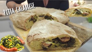 PITTA CALABRESE con BROCCOLETTI E SALSICCIA ricetta tipica Calabrese CROCCANTE fuori MORBIDA dentro [upl. by Hesky460]