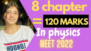 Neet 2022high weightage 8 chapters for PHYSICS neet2022 mbbs neet neetphysics studyhard [upl. by Aleek]