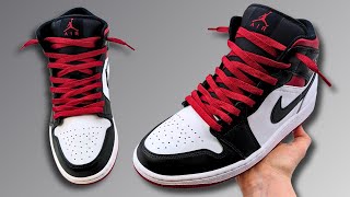 HOW TO LACE NIKE AIR JORDAN 1 MID Best Way [upl. by Anire]