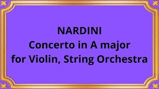 NARDINI Concerto in A major for Violin String Orchestra [upl. by Ecydnarb]