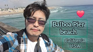 Balboa Pier beachCaliforniaมาเที่ยวทะเลที่ Balboa beach Balboa beach california ทะเล ชายหาด [upl. by Salamanca]