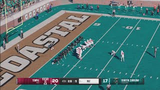 College Football 25  Temple vs Coastal Carolina  NCAA Gameplay PS5 [upl. by Ahsiekyt]