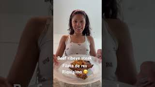 Filete de Res beef ribeye steak receta food comida carne carnes filete mantequilla manteca [upl. by Orlantha]