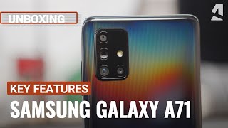 Samsung Galaxy A71 unboxing and key features [upl. by Nilyac]