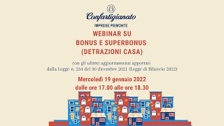 Webinar di aggiornamento su detrazioni comparto “Casa” [upl. by Lawry]