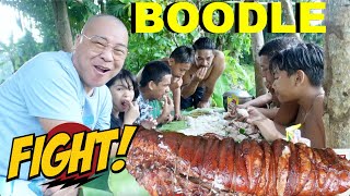 Ep158 BOODLE FIGHT 🇵🇭😄 LECHON BELLY MUKBANG sa gitna ng PALAYAN Buhay Probinsya [upl. by Killoran]