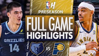 Memphis Grizzlies vs Indiana Pacers  Full Game Highlights  October 14 2024 NBA Preseason [upl. by Asher]