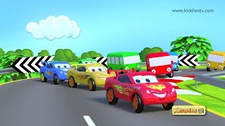 wheels on the bus fun with cars  round and round  on the bus  parents  kindergarten  kiddiestv [upl. by Afas]