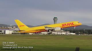 Cargo Planes out of Edinburgh Airport 050724 [upl. by Boutis]