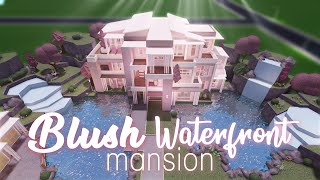 Roblox  Bloxburg Blush Waterfront Mansion  House Build [upl. by Chapen456]