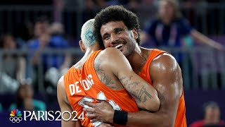 Netherlands wins 3x3 gold medal game on BUZZERBEATER over France  Paris Olympics  NBC Sports [upl. by Timothy]