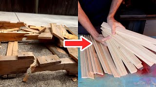 Milling boards from an old pallet without a planer or jointer [upl. by Stringer]