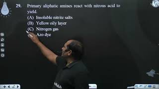 Primary aliphatic amines react with nitrous acid to yield [upl. by Anilegna]