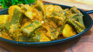 Dhaba Style Bhindi Masala at Home  Bhindi Masala Recipe  Khushiyan Kitchen [upl. by Arrehs219]