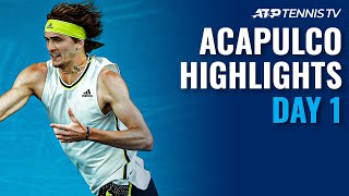 Zverev Meets Alcaraz AugerAliassime and Korda in Action  Acapulco 2021 Highlights Day 1 [upl. by Akimihs]