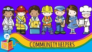 Community Helpers  Nursery Rhyme  Animated Karaoke [upl. by Eelatsyrc854]