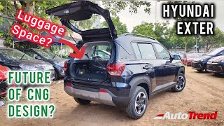 Luggage space in CNG car Hyundai Exter HYCNG Duo review by Team Autotrend  Exter CNG [upl. by Hgielsel846]