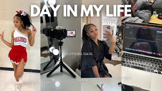 DAY IN MY LIFE as a SENIOR in High School Grwm Fashion Nova Haul Cheer Vlog etc  Vlogmas Day 6 [upl. by Eylrahc]