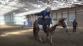 Trying equestrian vaulting at Muddy Creek Meadows Riding Stable [upl. by Rossen]