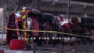 Four Dallas Firefighters Rescued From Engine 11 Wreckage In Downtown Dallas [upl. by Enajiram]