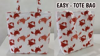 DIY Tote Bag Easy Making at Home  Shopping bag cutting and stitching  DIY Tote bag Tutorial  Bag [upl. by Hutchins]