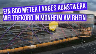 800 Meter langes Kunstwerk  Stephan Kaluzas Rheinprojekt in Monheim am Rhein weltrekordversuch [upl. by Arrait]