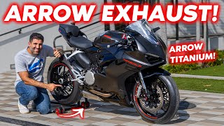 BEST Sounding Exhaust for the Ducati Panigale V2  Arrow Titanium Exhaust Install [upl. by Atteuqahs446]