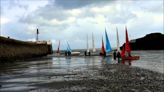 Looe Sailing Club  Heading out into Looe bay for the first race of the 2014 season [upl. by Holtorf]