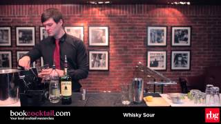 How to make a Whisky Sour bookcocktailcom  Cocktail Making Class [upl. by Lananna]