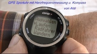 Test GPS Uhr mit Herzfrequenzmessung und Kompass von Aldi 2014 von tubehorst1 [upl. by Fitts]