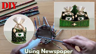 Amazing idea to transfer old newspaper into useful storage  Unique DIY idea using newspaper [upl. by Cyrillus]