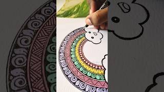 Draw an easy mandala with me 🎨🌈 art shorts colors drawing pastel [upl. by Coucher]