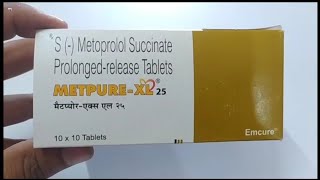 Metpure XL 25 Tablet  SMetoprolol Succinate Tablets  Metpure XL 25mg Tablet Uses Side effects [upl. by Liuqnoj]