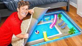 I Built a SECRET Pool in My Room [upl. by Adaner931]