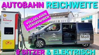 Großraum Elektroauto für ganze Familie Reichweitentest Citroen eSpacetourer [upl. by Philps]