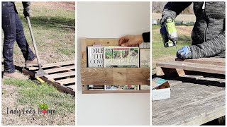 Super Easy DIY Pallet Wood Bookshelf [upl. by Eirameinna]