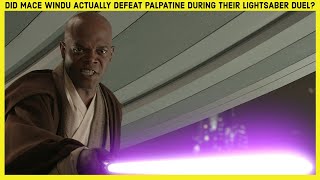 Did Mace Windu Actually Defeat Palpatine During Their Lightsaber Duel [upl. by Akcirederf805]