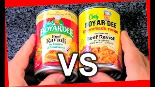 Chef Boyardee Throwback Recipe Pasta Ravioli Comparison and Review Taste Test [upl. by Yvel110]