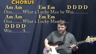 Lucky Man Emerson Lake amp Palmer Bass Guitar Cover Lesson with ChordsLyrics [upl. by Tallulah]