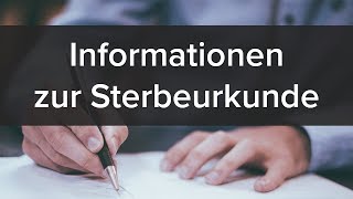 Sterbeurkunde Bescheinigung des Todes eines Menschen [upl. by Sharlene]