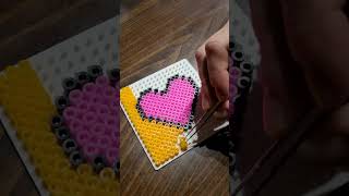 Simple perler beads idea 💡❤️ perlerbeadart perlerbeads art craft [upl. by Ahsiuqram]